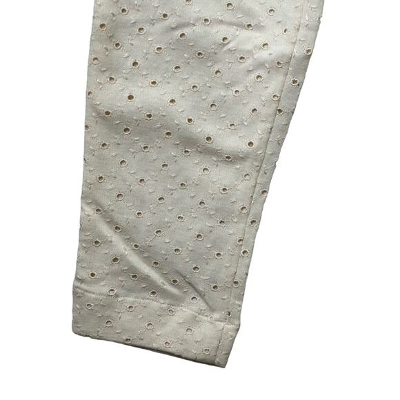 Vintage 80s Yellow Eyelet Pants Leggings High Waist Size Small Cottage Fairy - Picture 6 of 8